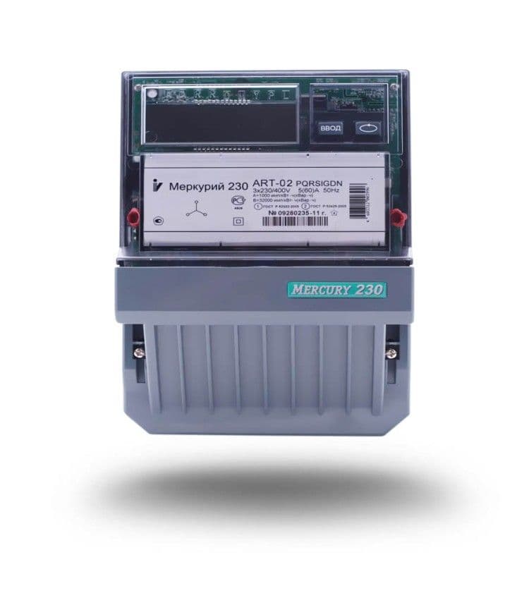 трёхфазный счётчик электроэнергии | Merkuriy 230 ART-02 PQRSIN 380V 10-100A - 1