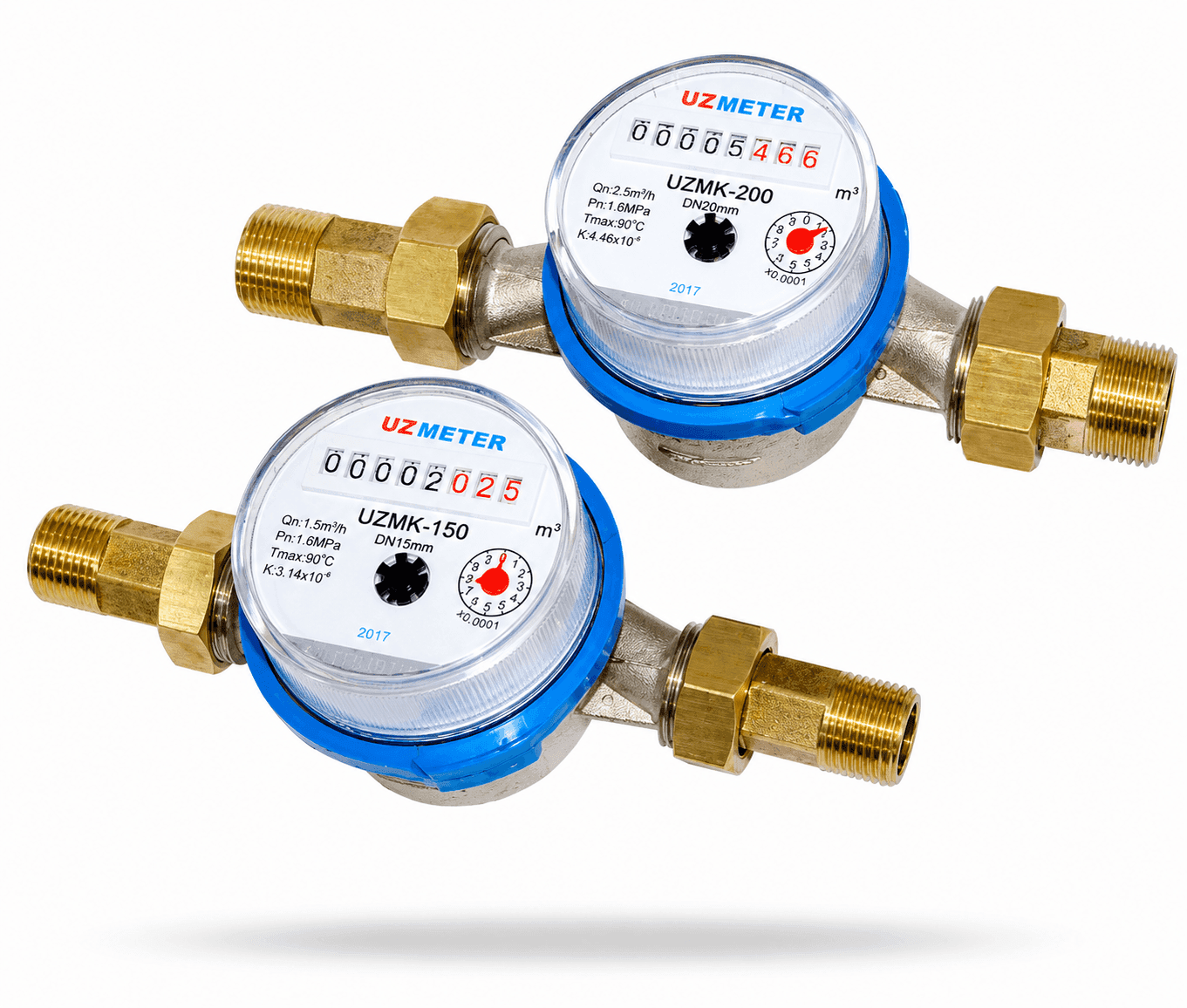 Single-Jet Wireless Water Meter UZMETER AMR GPRS R125 DN20 for Hot and Cold Water - 1