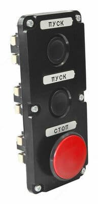 Пост кнопочный ПКЕ 112-3 У3 красный гриб IP40 (карболит) ГОСТ - 1