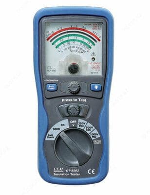DT-5503 — аналоговый тестер изоляции и электропроводимости - 1